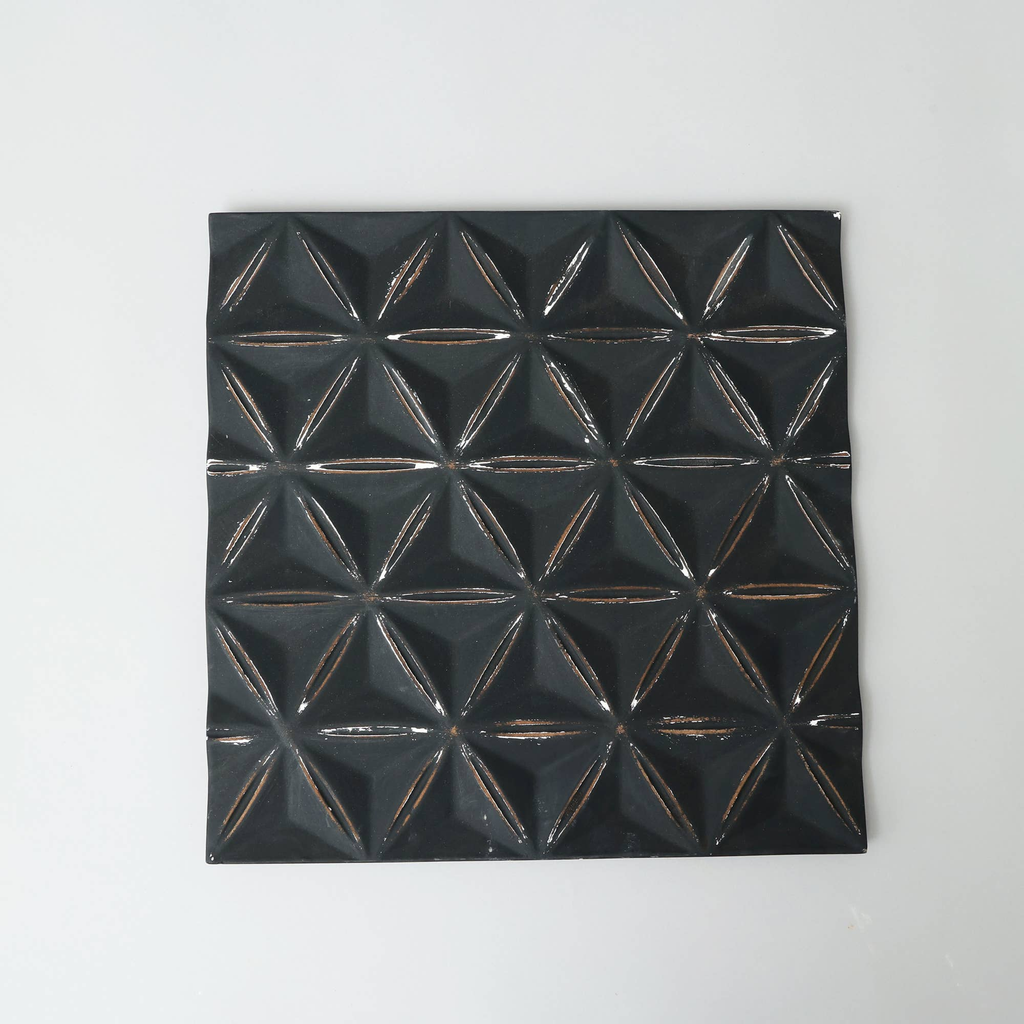 Black Square Shape Handcrafted MDF Wall Decor – 16"x16" Elegant Home Accent