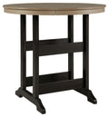 Fairen Trail - Round Bar Table w/Umb OPT - Black / Driftwood