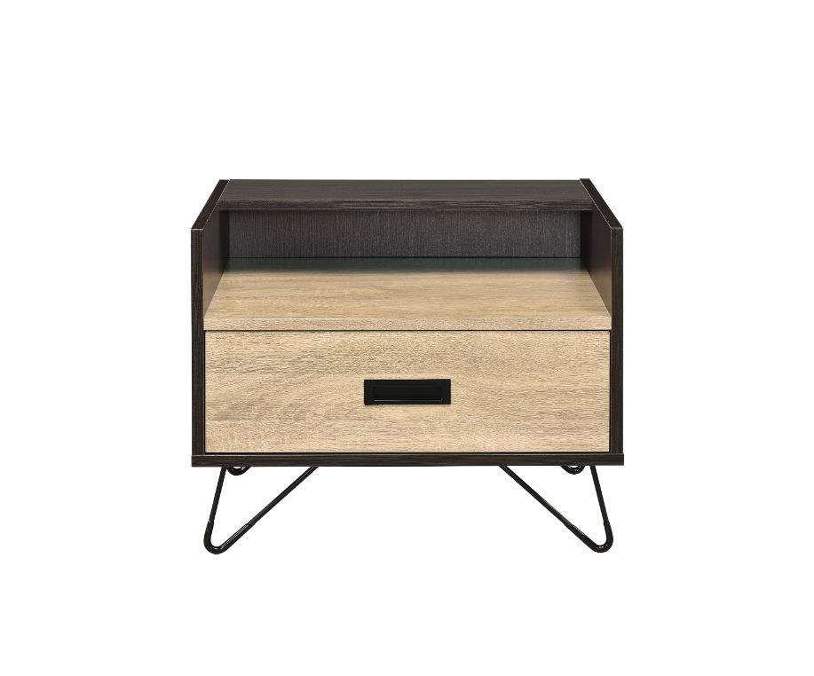 Melkree - Accent Table - Oak & Black