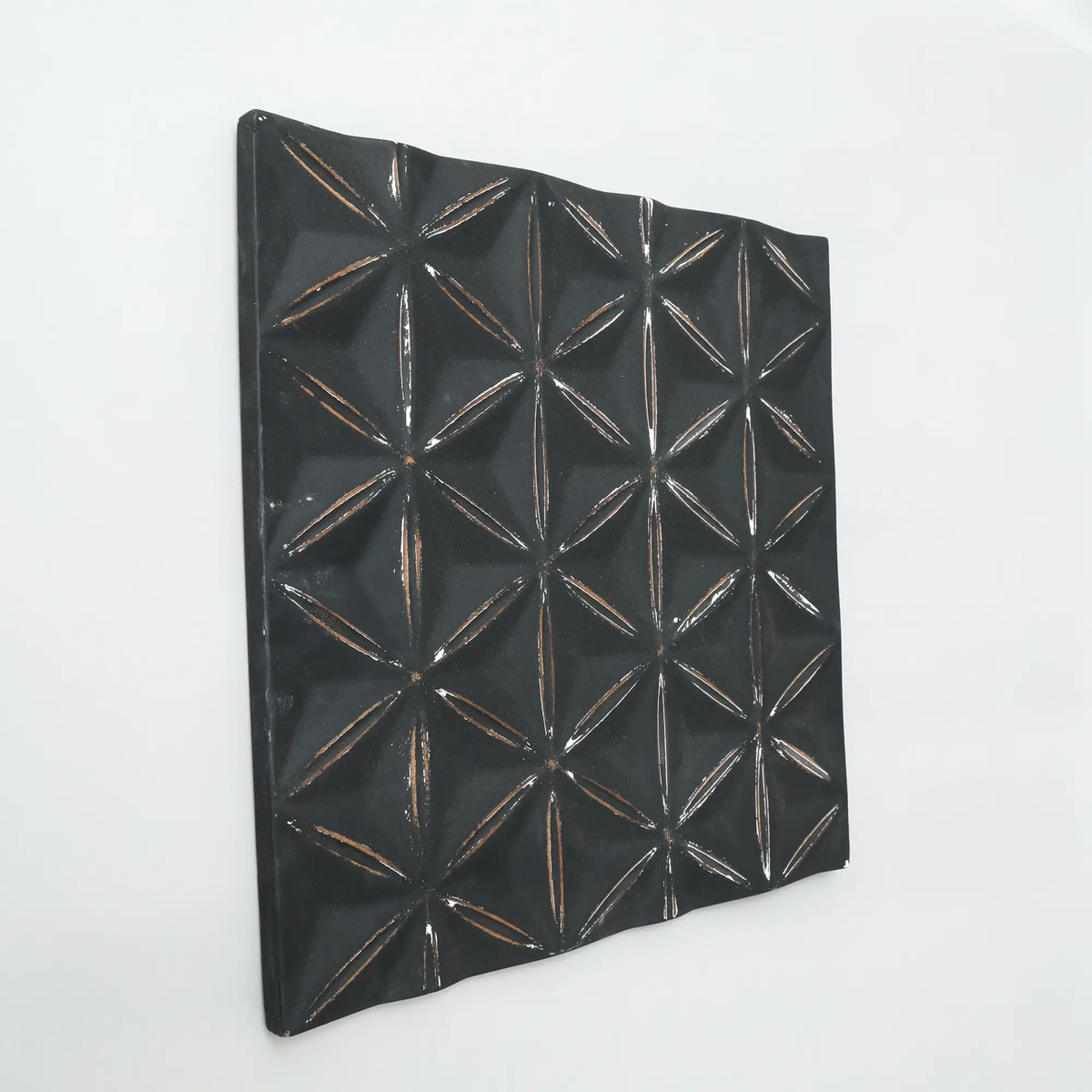 Black Square Shape Handcrafted MDF Wall Decor – 16"x16" Elegant Home Accent