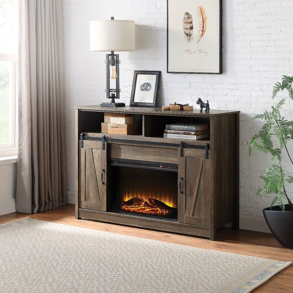 Tobias - 38" Fireplace - Rustic Oak