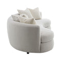 Iniko - Boucle Sofa With Toss Pillows - Beige