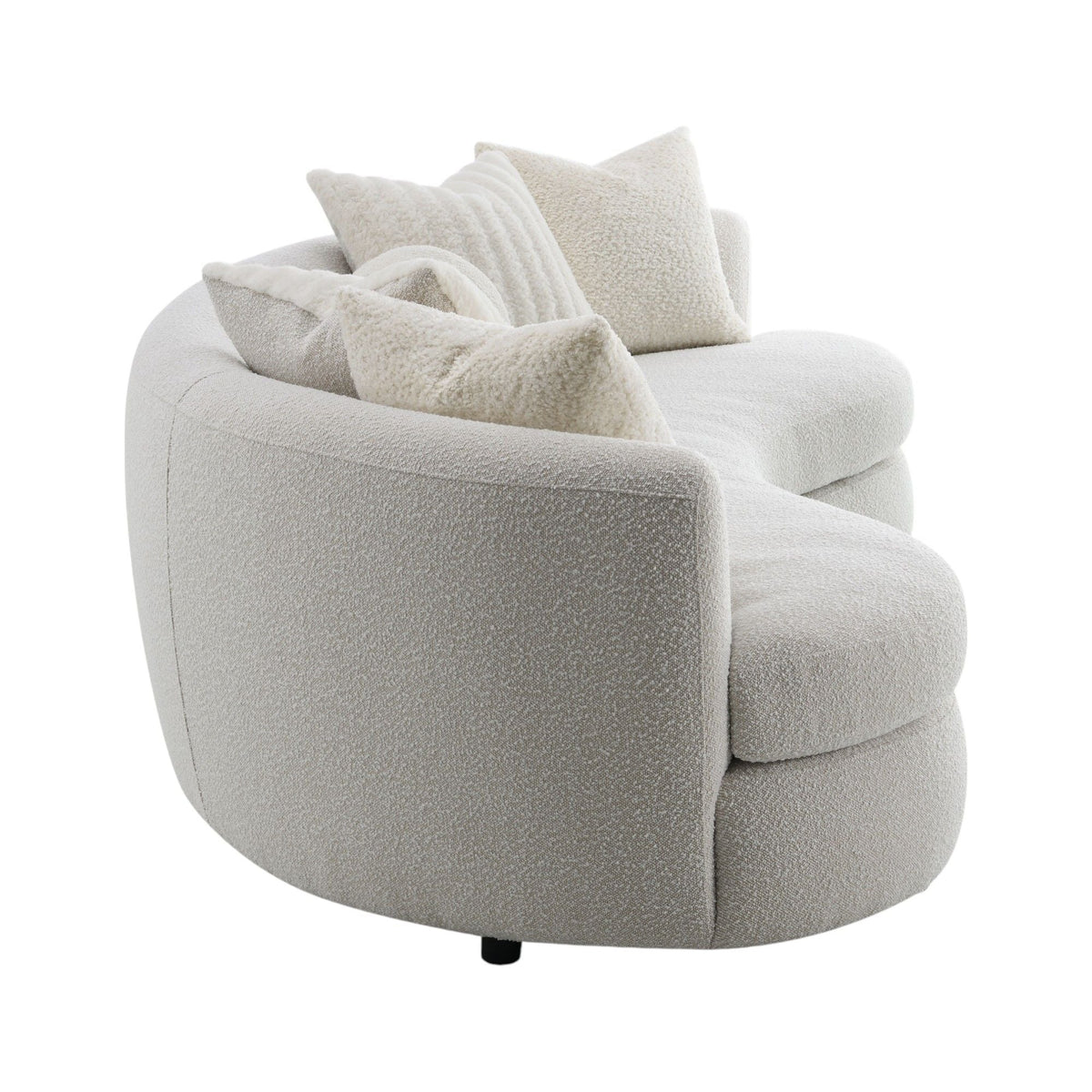 Iniko - Boucle Sofa With Toss Pillows - Beige
