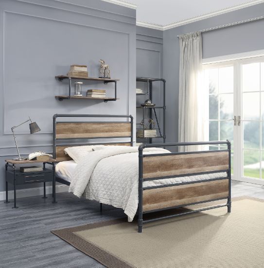 Brantley - Full Bed - Antique Oak & Sandy Gray