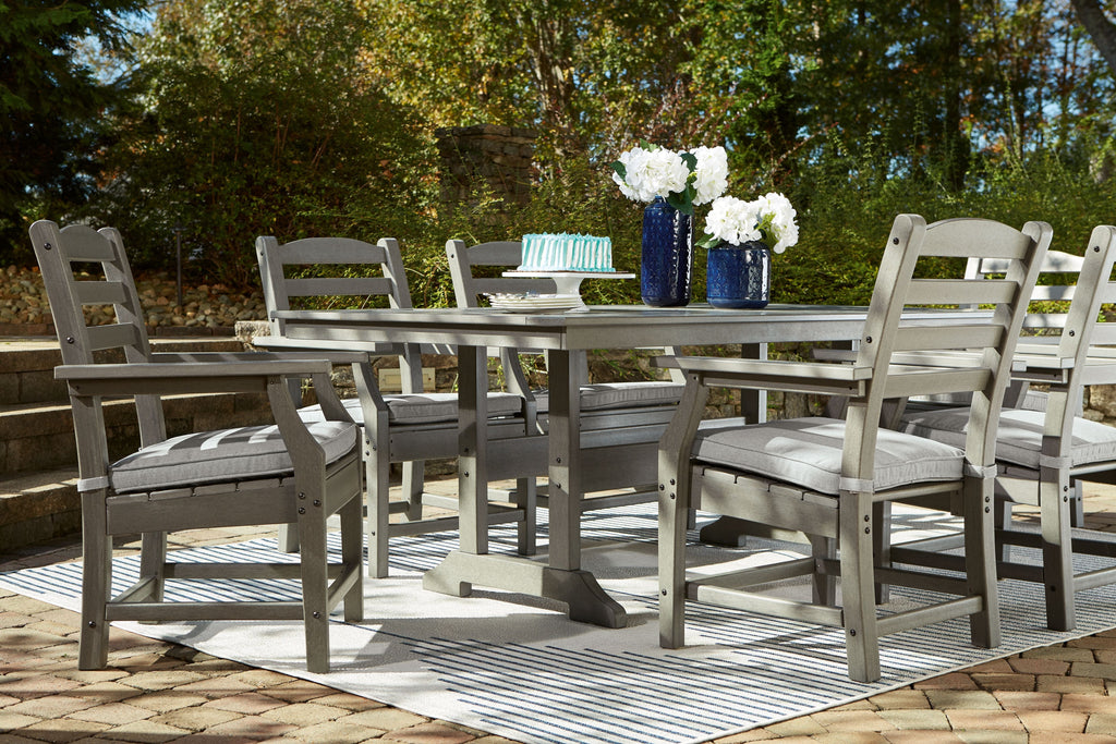 Visola - Rectangular Dining Table With Umbrella Option - Gray