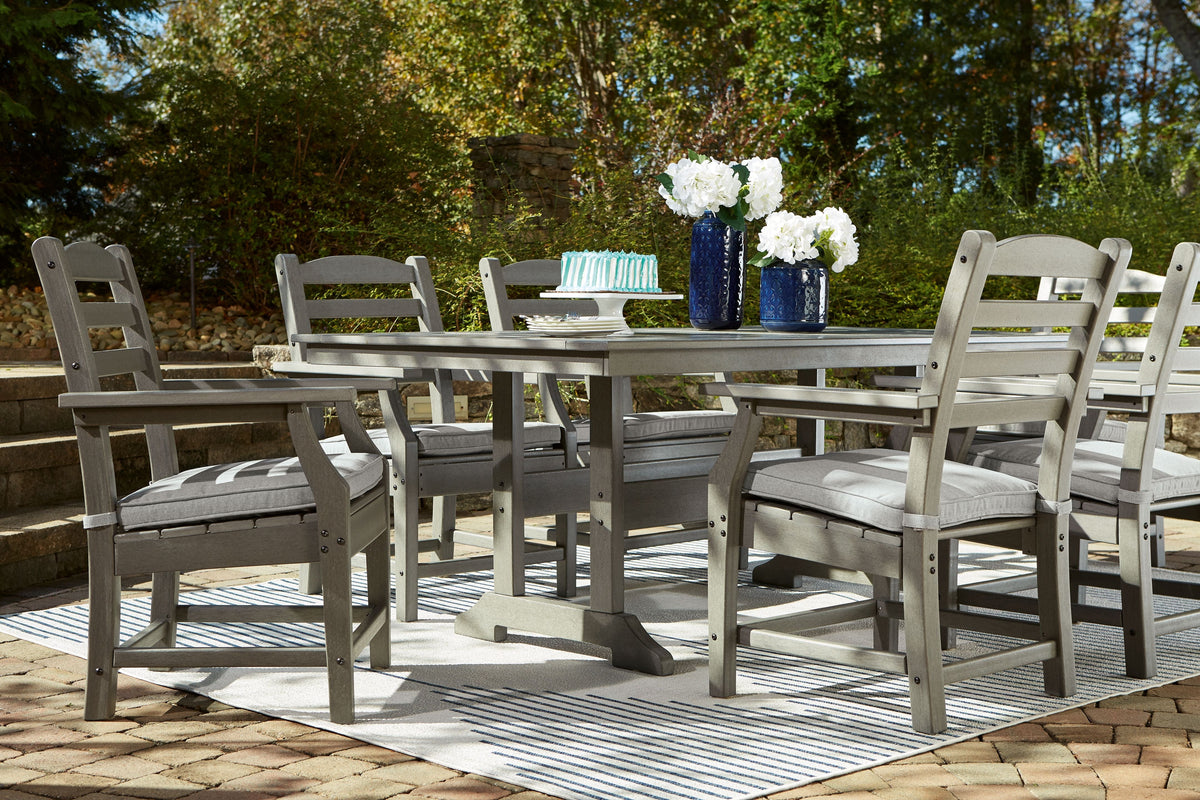 Visola - Rectangular Dining Table With Umbrella Option - Gray