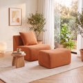 Soft Teddy Fabric Boneless Sofa with Plush Support - Neutral