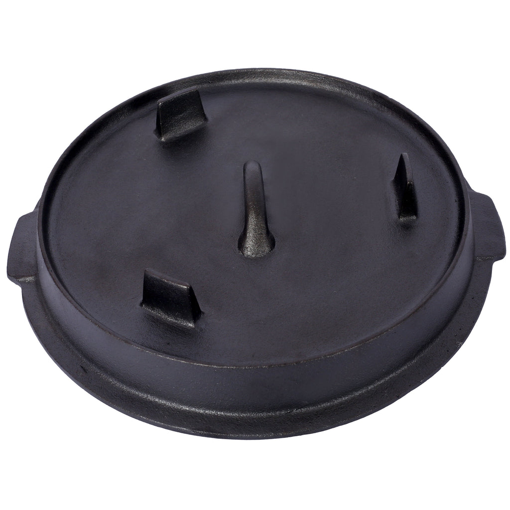 Pre-Seasoned Cast Iron Dutch Oven with Skillet Lid - Black