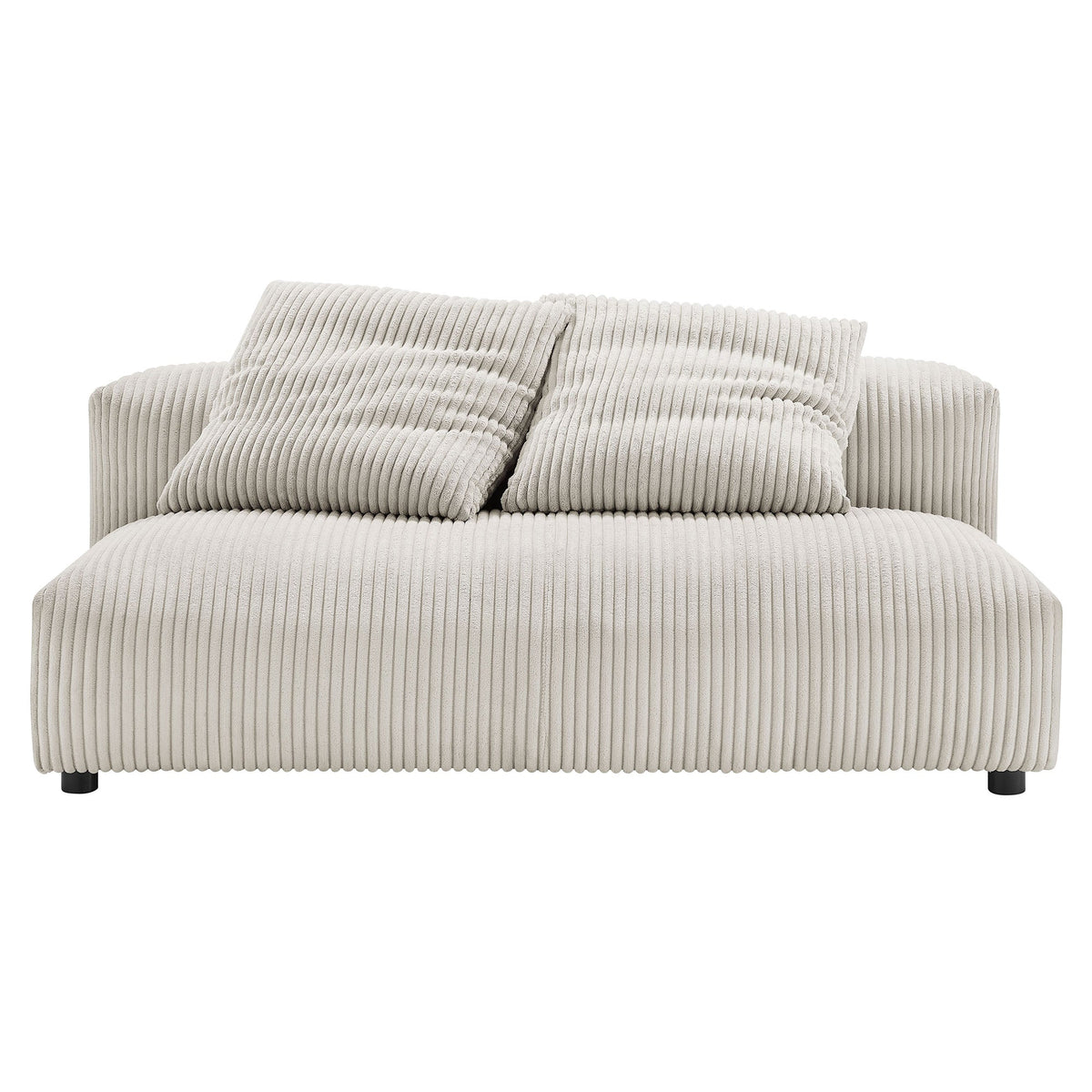 Solace Modular Corduroy Upholstered Armless Loveseat and Ottoman Set