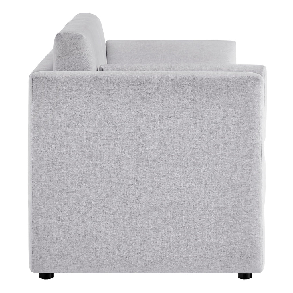Linden Upholstered Heathered Chenille Small Sofa