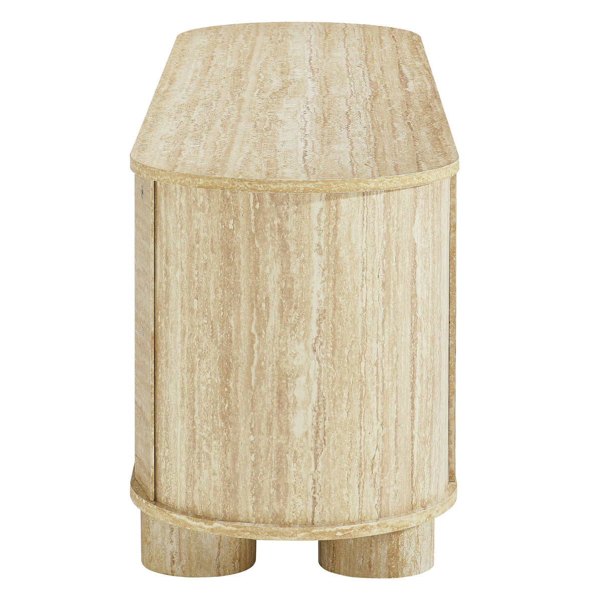 Overture 63” Oval Faux Travertine TV Stand by Modway