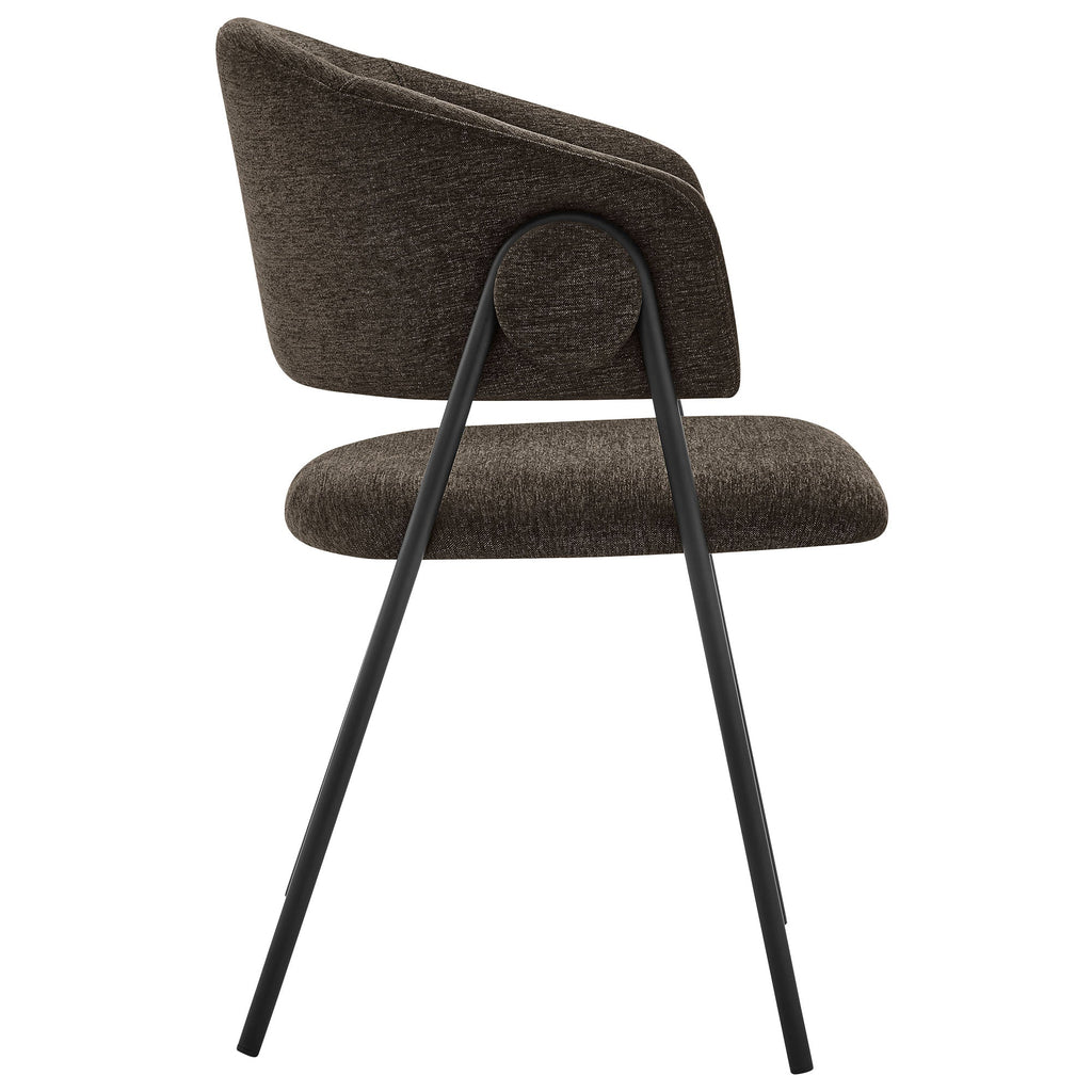 Nella Upholstered Heathered Chenille Dining Chairs Set of 2 by Modway