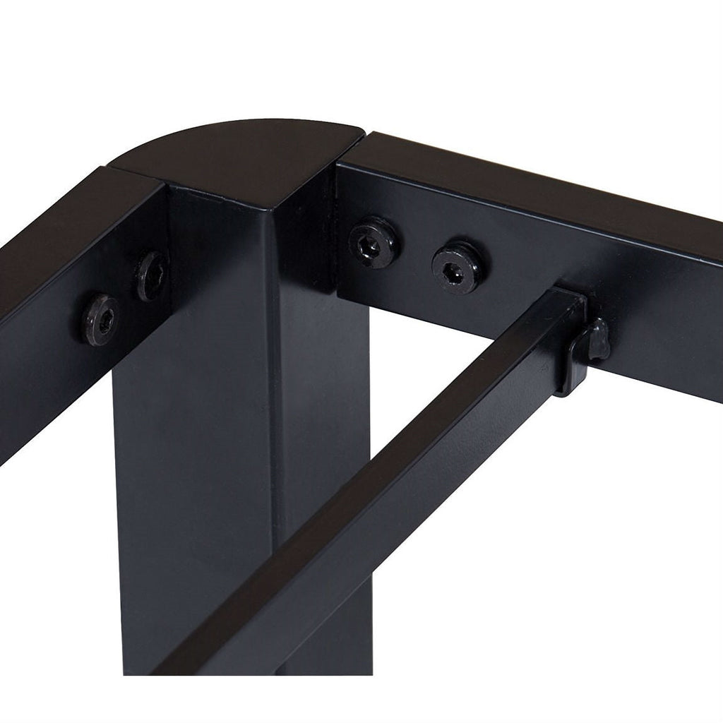 Twin size Modern Round Edge Black Metal Platform Bed Frame