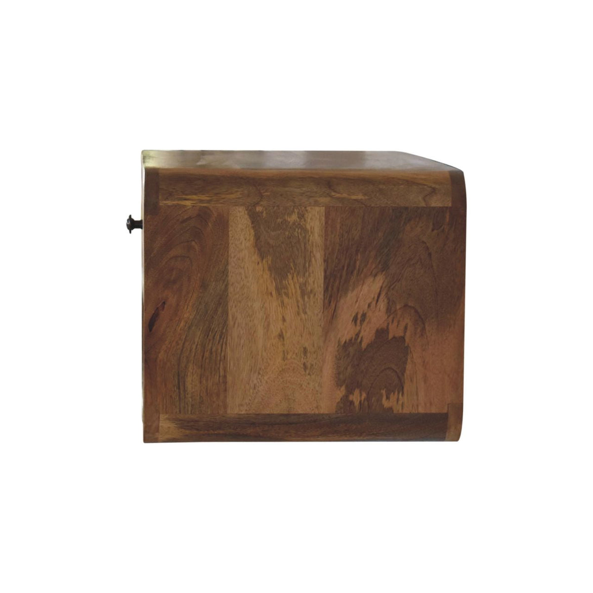 Solid Wood Large Floating Curve Open Slot Nightstand with Minimalist Design - Natural