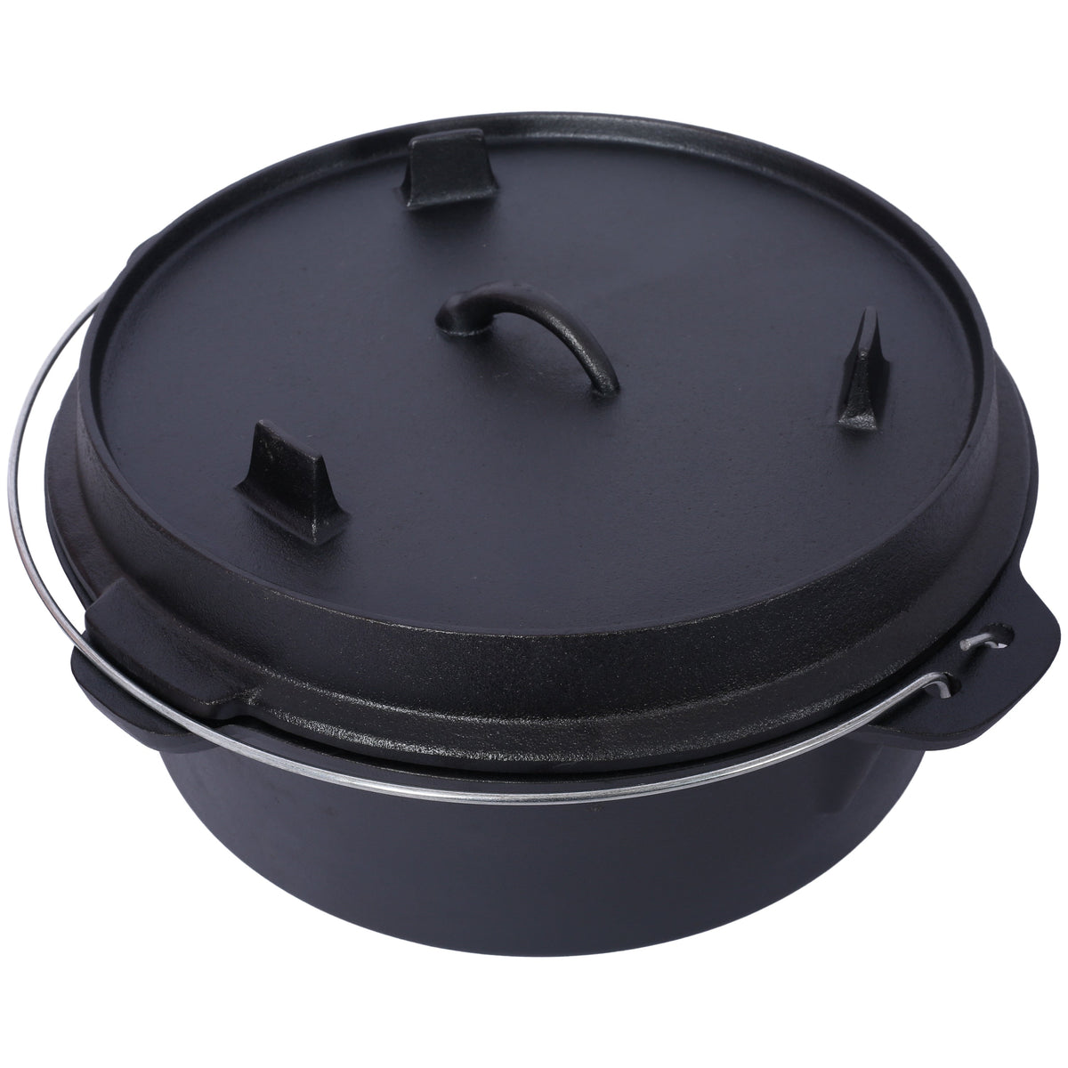Pre-Seasoned Cast Iron Dutch Oven with Skillet Lid - Black