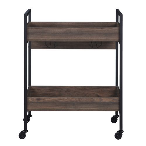 Jerrick - Serving Cart - Walnut & Black